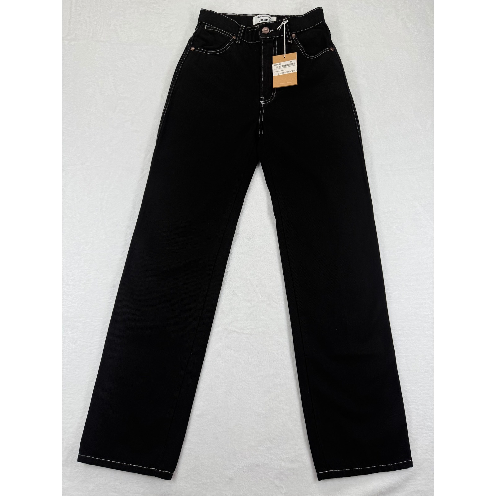Reformation Cowboy High Rise Straight Black Jeans Size 24